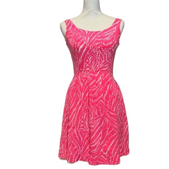 Lilly Pulitzer Silk Hot Pink Zebra Striped Dress Size 0 - Picture 3 of 12